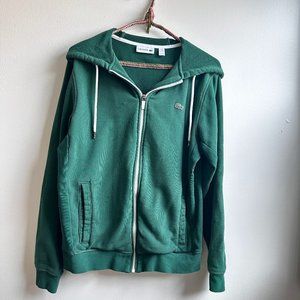 LACOSTE green zip down hoodie